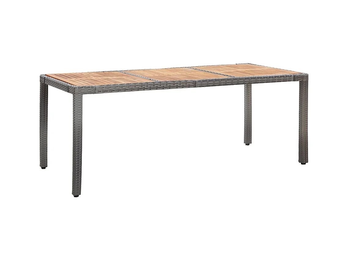 Ewald  Ensemble à manger d'extérieur 9pcs coussins Résine tressée Gris