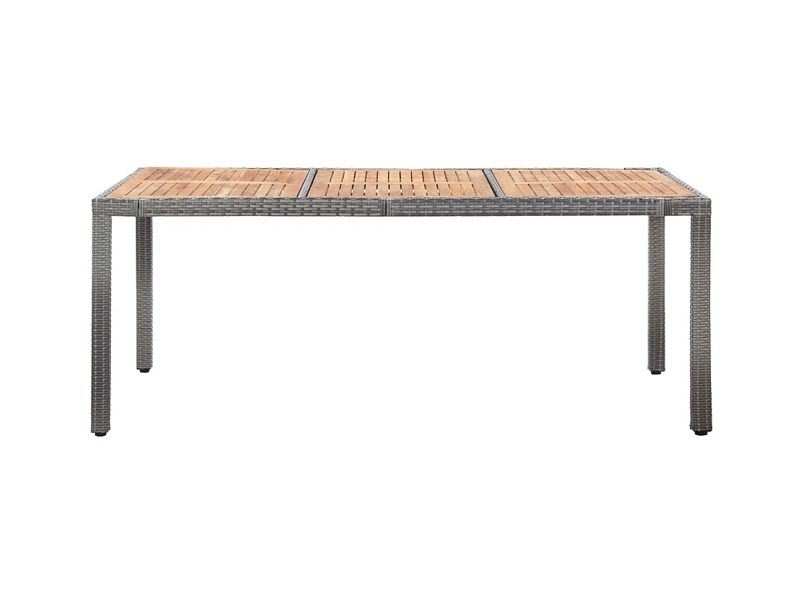 Ewald  Ensemble à manger d'extérieur 9pcs coussins Résine tressée Gris