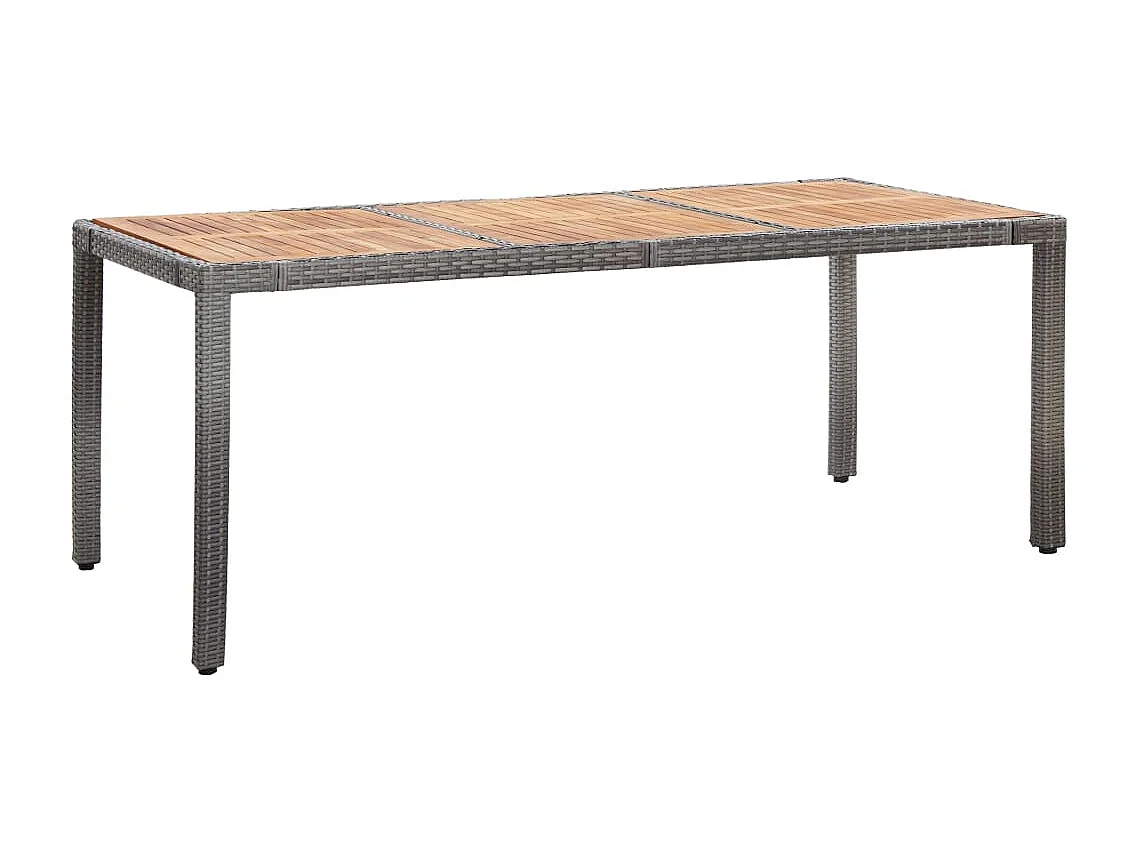 Ewald  Set de comedor de jardín 9 pzas y cojines ratán sintético gris