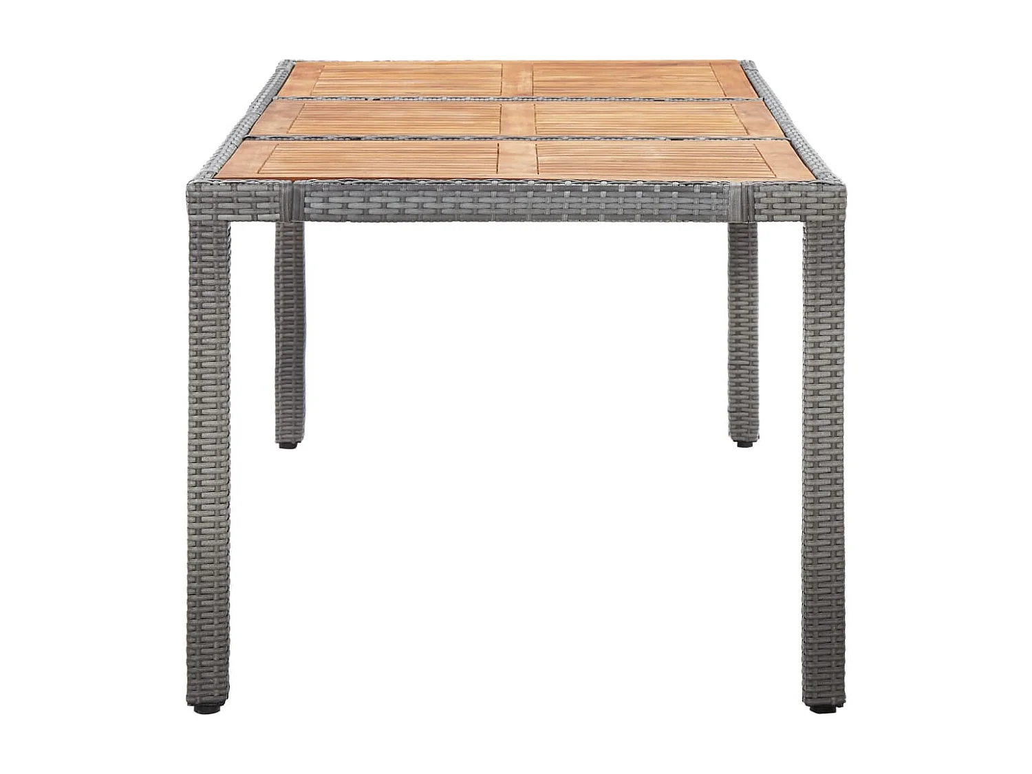 Ewald  Set de comedor de jardín 9 pzas y cojines ratán sintético gris