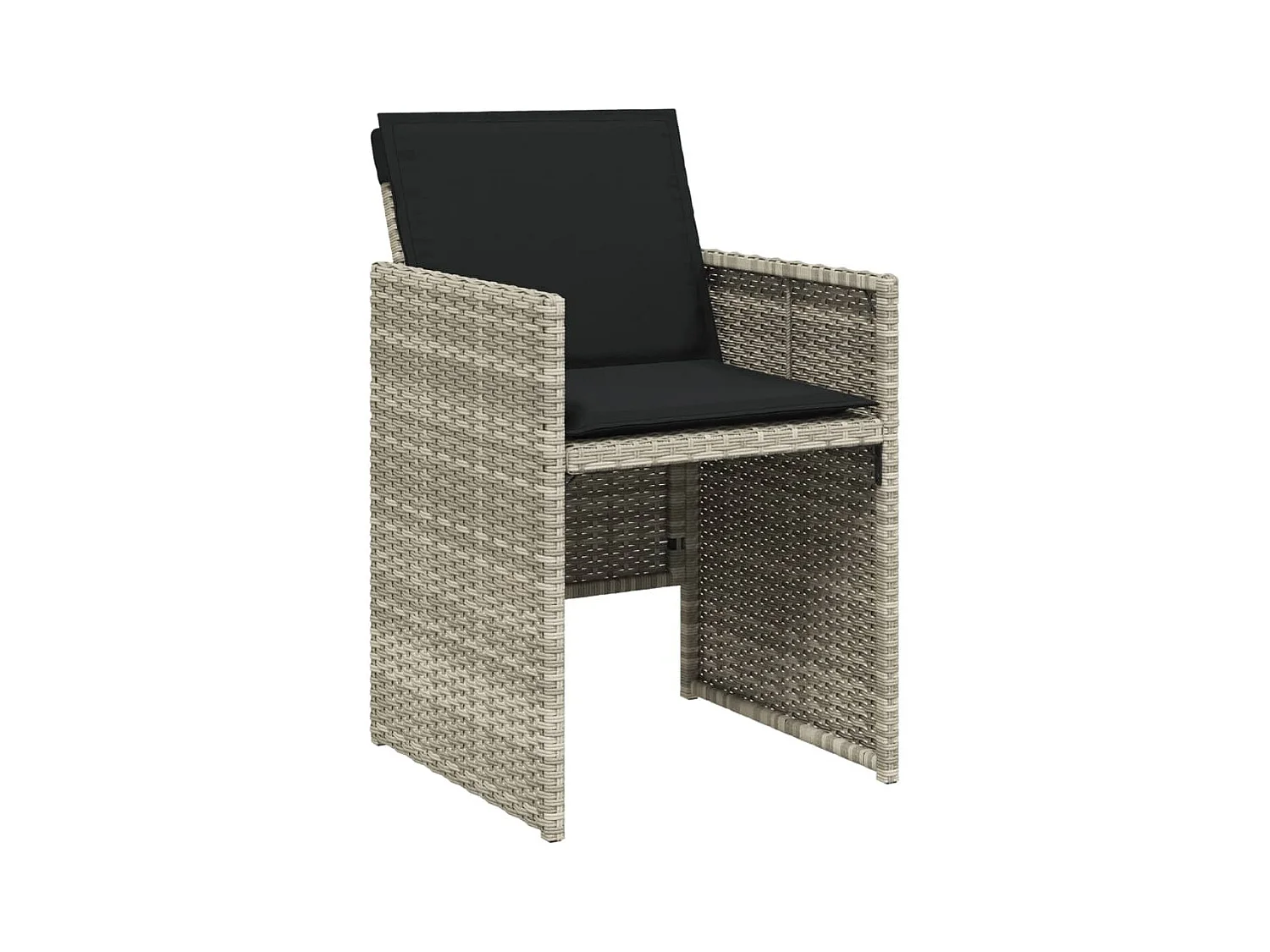 Jeroen  Ensemble à manger de jardin et coussins 17 pcs gris clair rotin