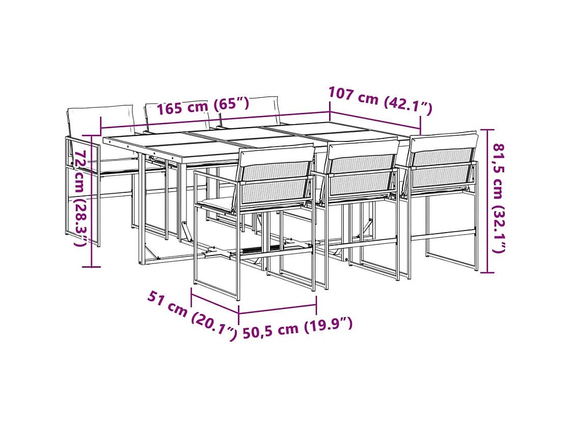 Svidir  Ensemble à manger de jardin avec coussins 7 pcs blanc textilène