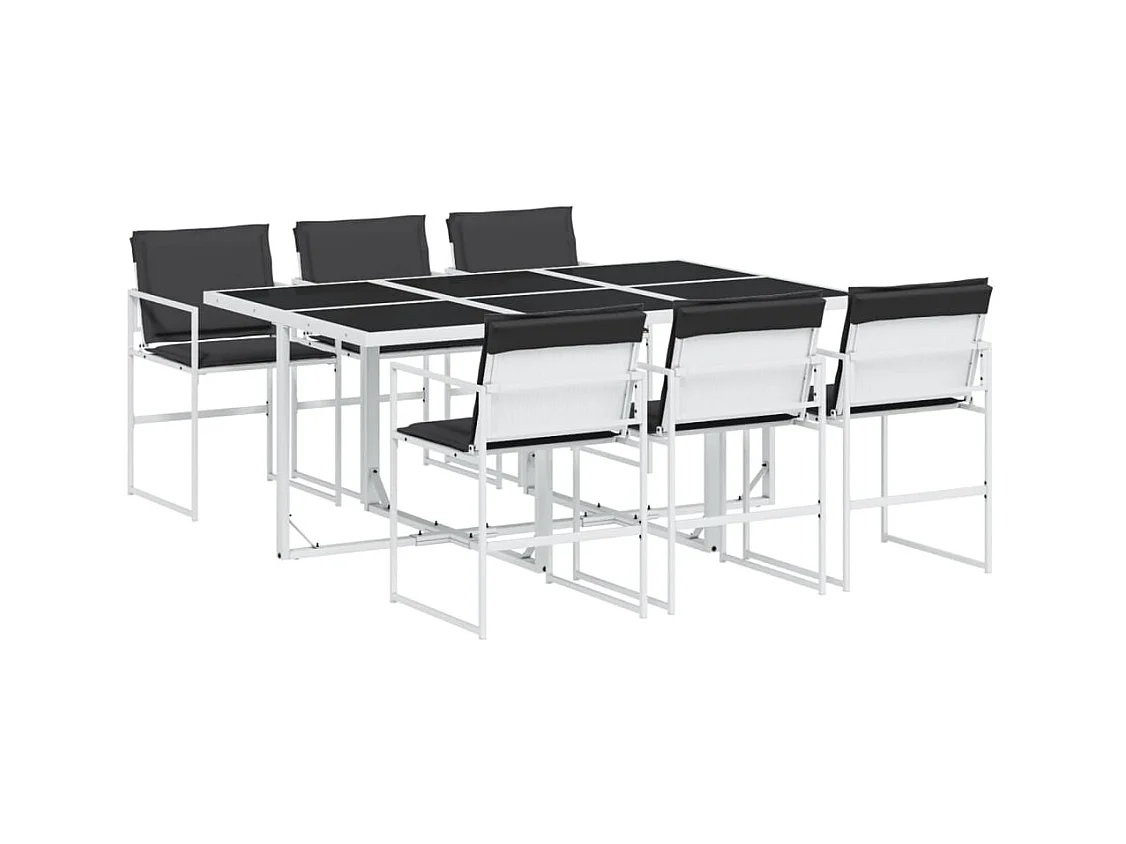 Svidir  7-delige Tuinset met kussens textileen wit
