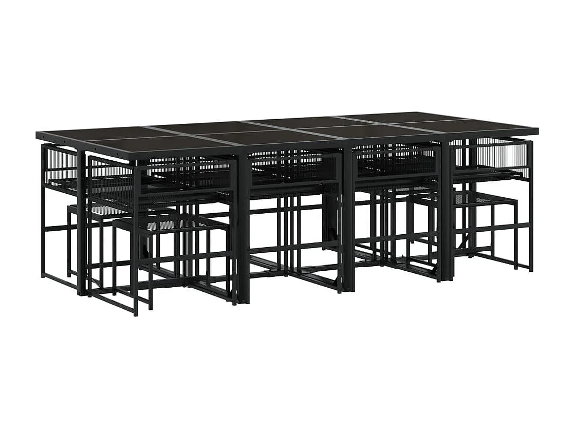 Venanzio  13-delige Tuinset poly rattan zwart