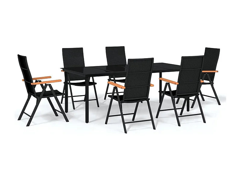 Raymond Clark  Ensemble à manger de jardin 7 pcs Noir