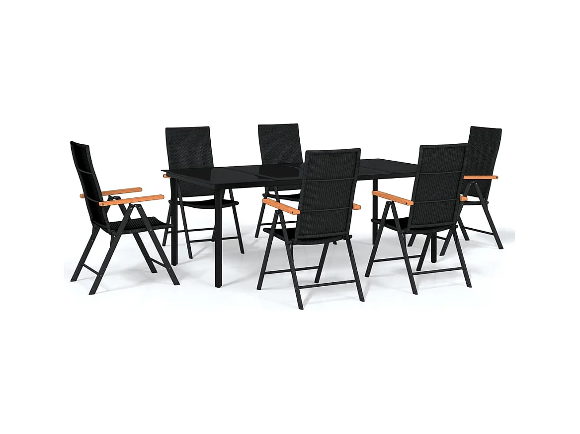 Raymond Clark  Ensemble à manger de jardin 7 pcs Noir