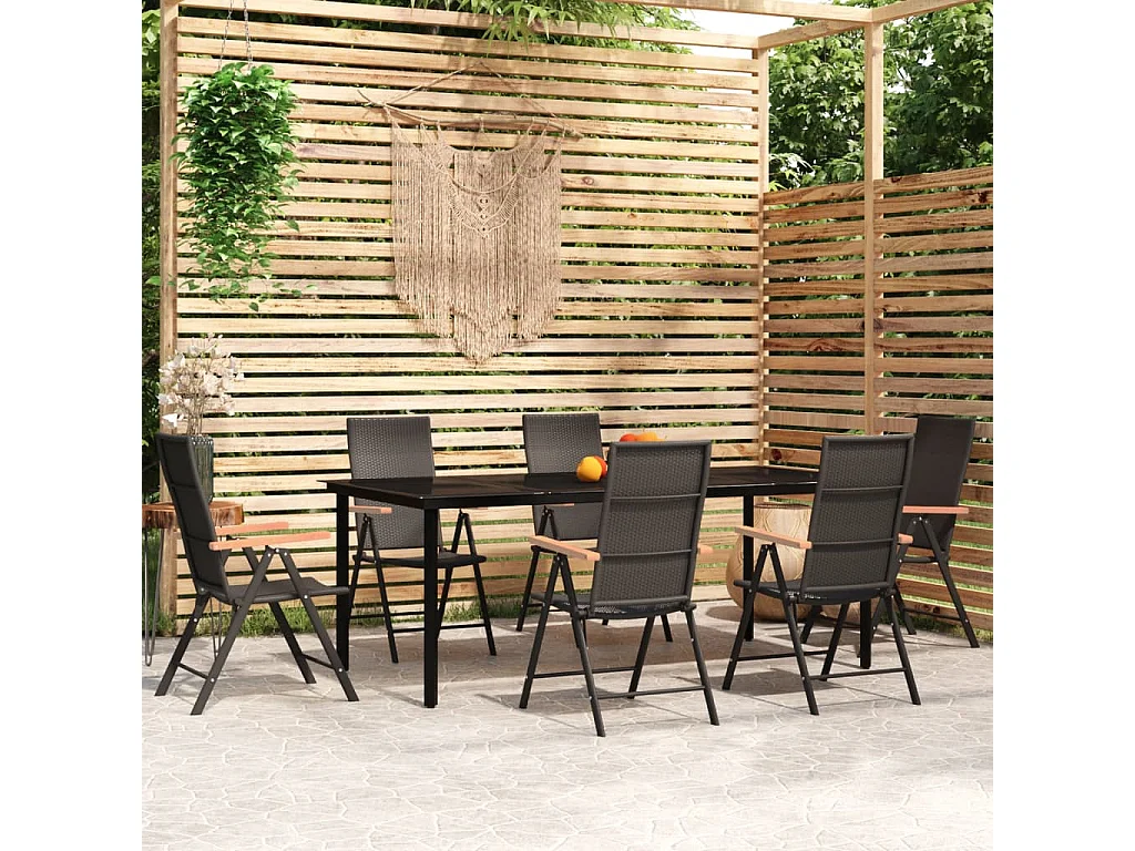Raymond Clark  Ensemble à manger de jardin 7 pcs Noir
