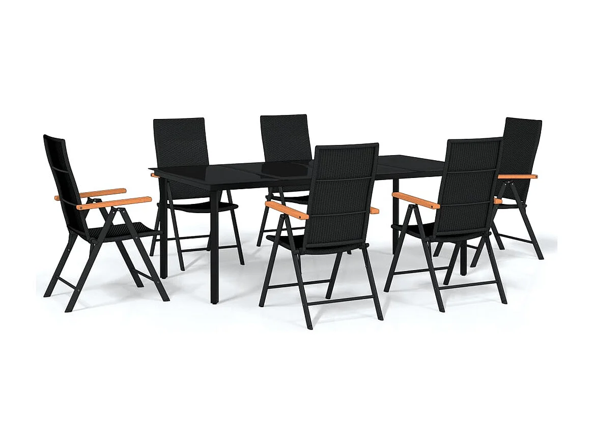 Raymond Clark  Ensemble à manger de jardin 7 pcs Noir