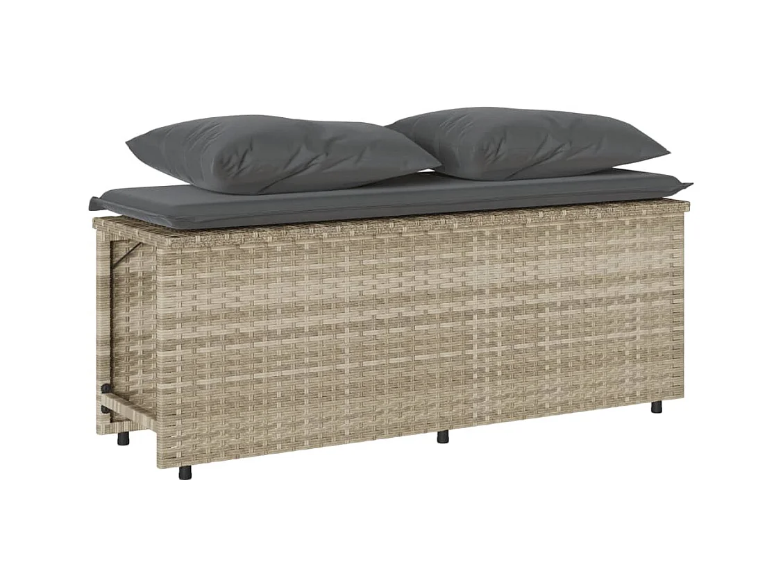 Zizo  Ensemble à manger de jardin 3pcs coussins gris clair poly rotin