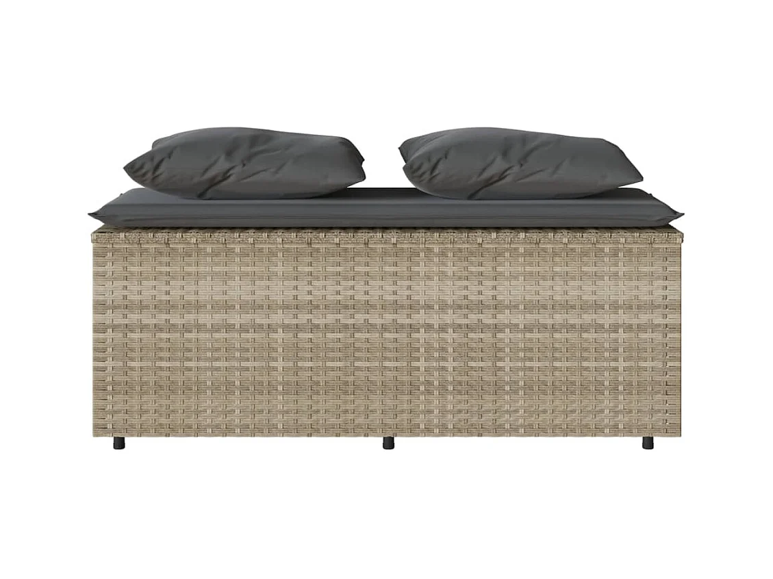 Zizo  Ensemble à manger de jardin 3pcs coussins gris clair poly rotin