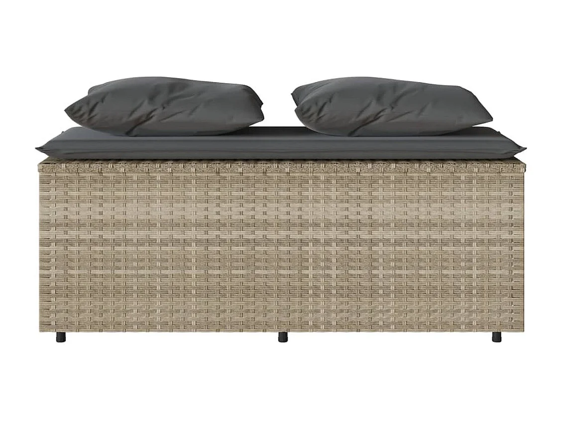 Zizo  Ensemble à manger de jardin 3pcs coussins gris clair poly rotin