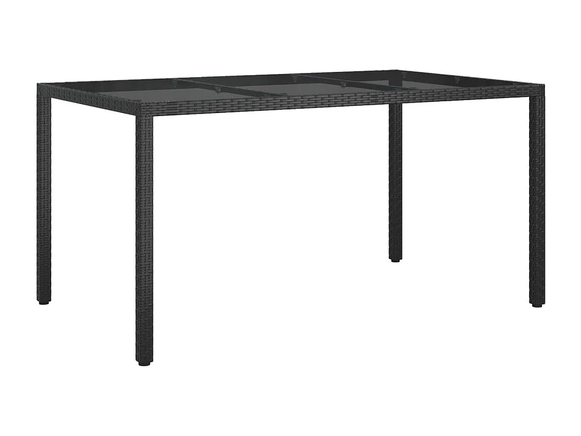 Vagnar  Ensemble à manger de jardin coussins 7pcs Noir Résine tressée