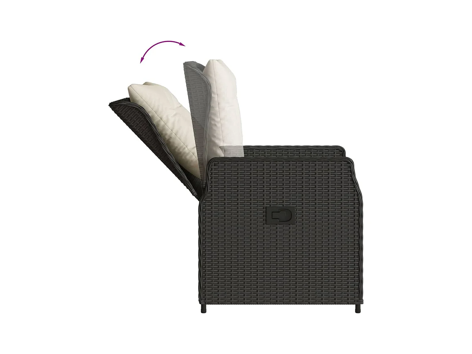 Tilly  Ensemble à manger de jardin coussins 5pcs Noir Résine tressée