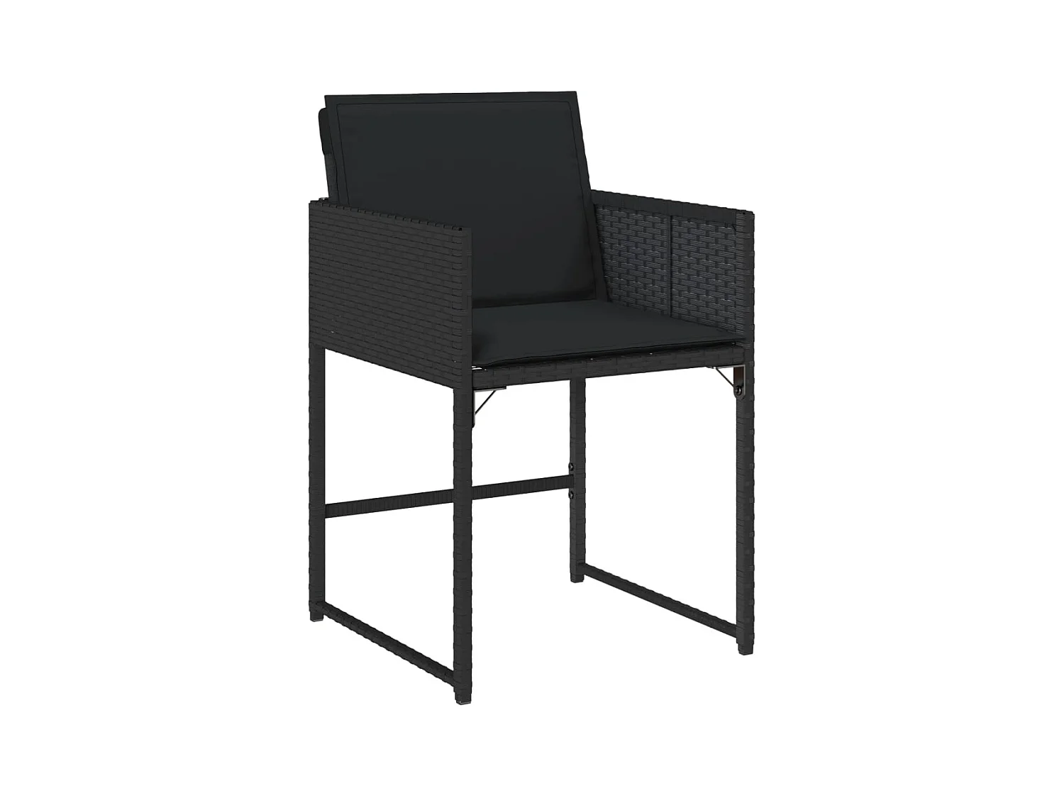 Sener  Set de comedor de jardín 7 pzas y cojines ratán sintético negro