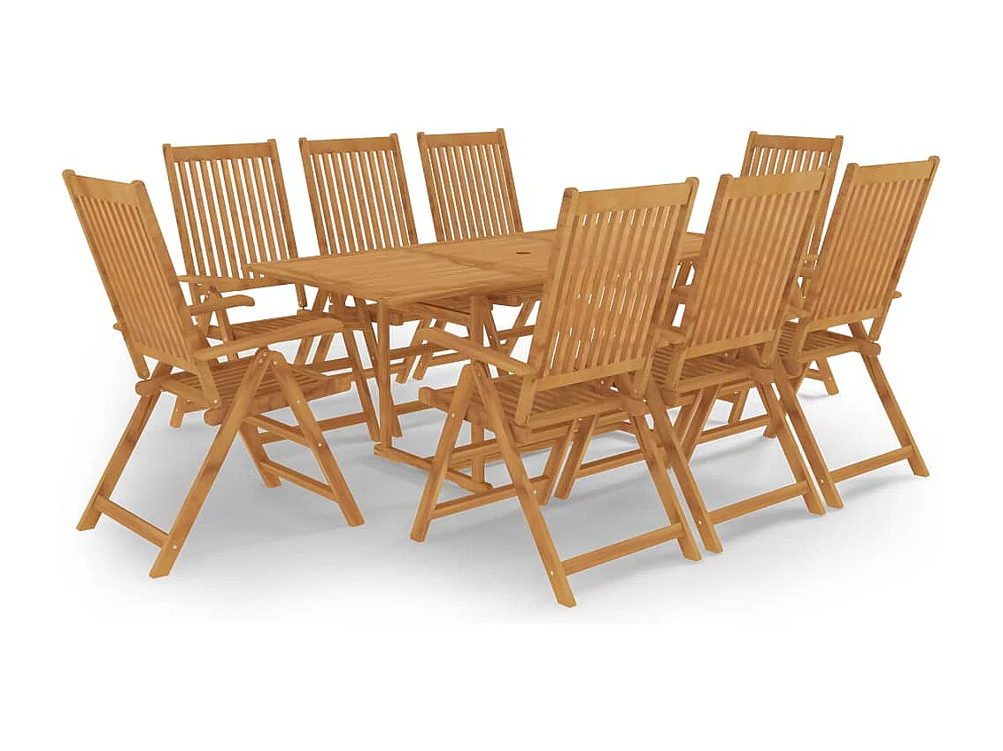 Beauregard  Ensemble à manger de jardin 9 pcs Bois de teck massif