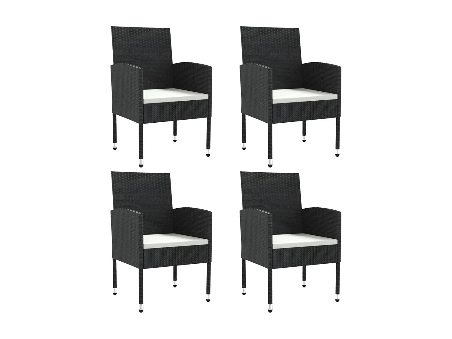 Prolenta Premium -  Juego de comedor de jardín 5 pzas ratán sintético y acero negro