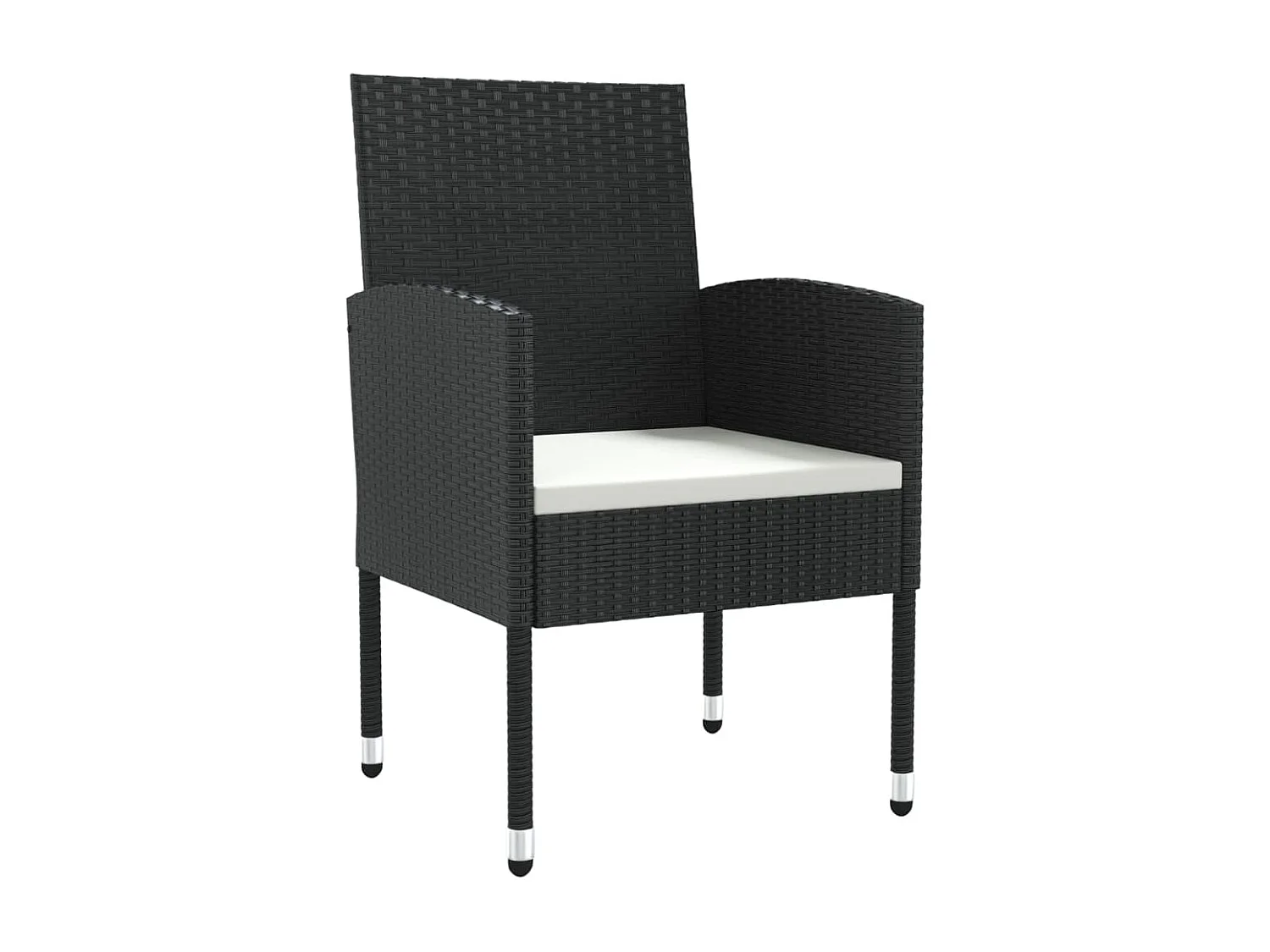 Prolenta Premium -  Juego de comedor de jardín 5 pzas ratán sintético y acero negro