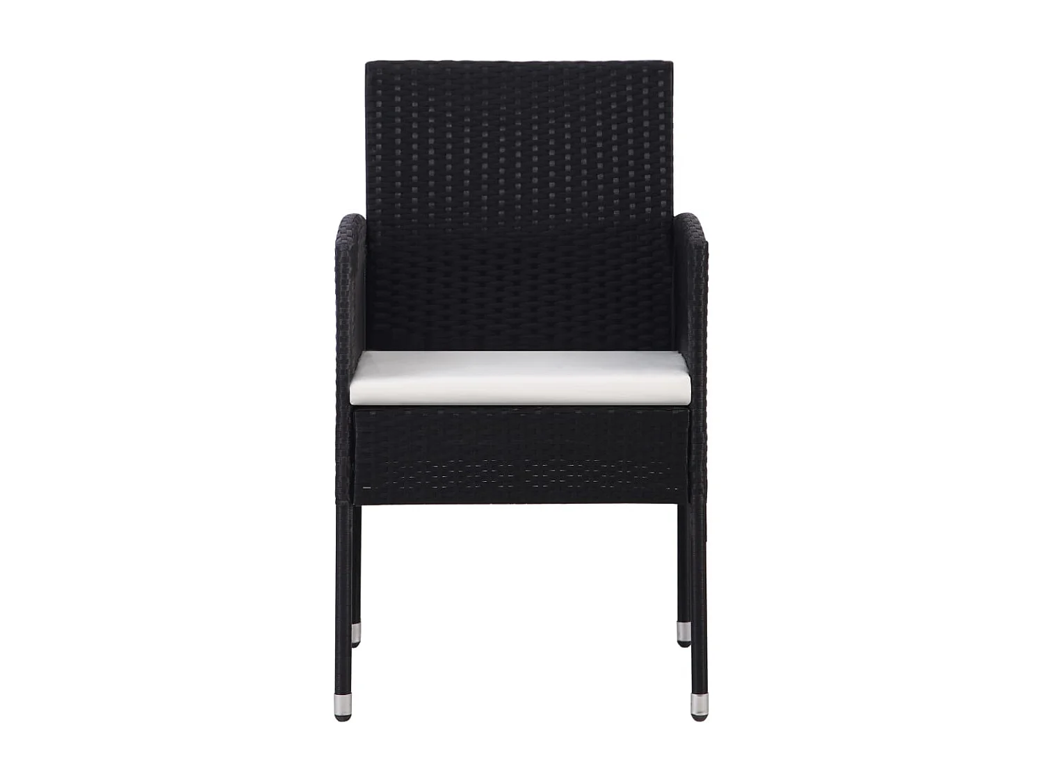 Prolenta Premium -  Juego de comedor de jardín 5 pzas ratán sintético y acero negro