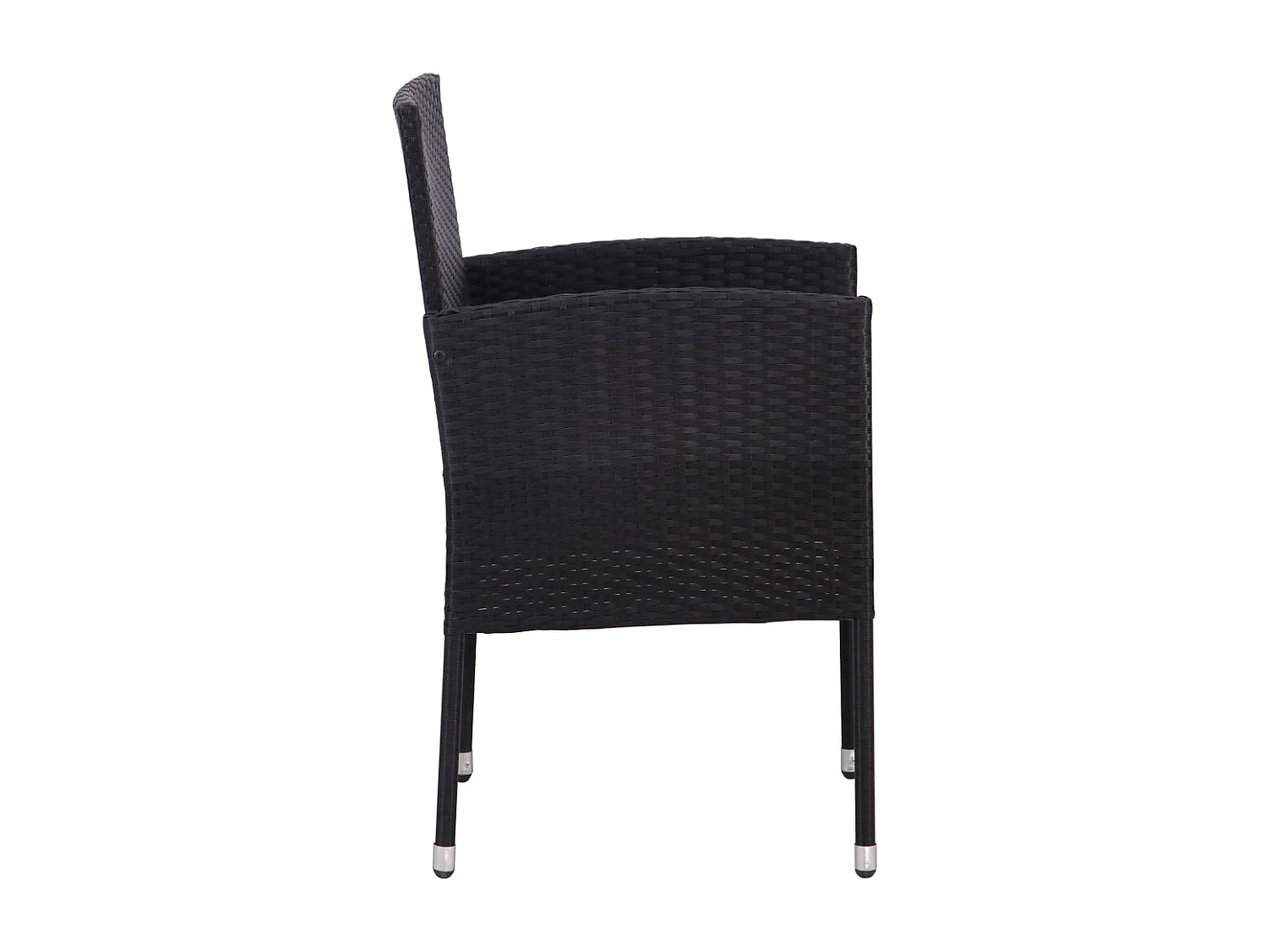Prolenta Premium -  Juego de comedor de jardín 5 pzas ratán sintético y acero negro