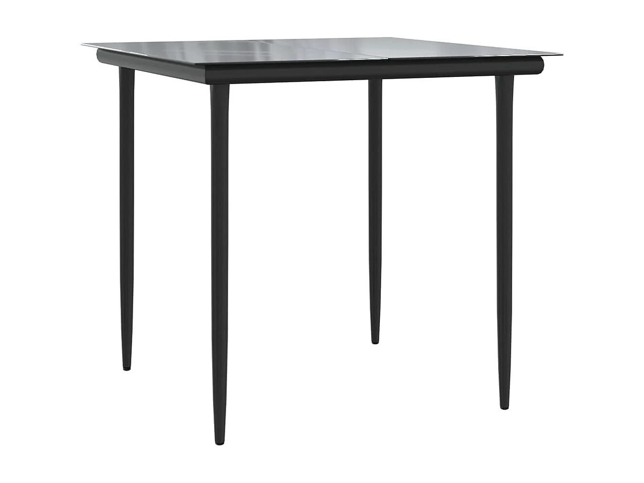 Prolenta Premium -  Juego de comedor de jardín 5 pzas ratán sintético y acero negro