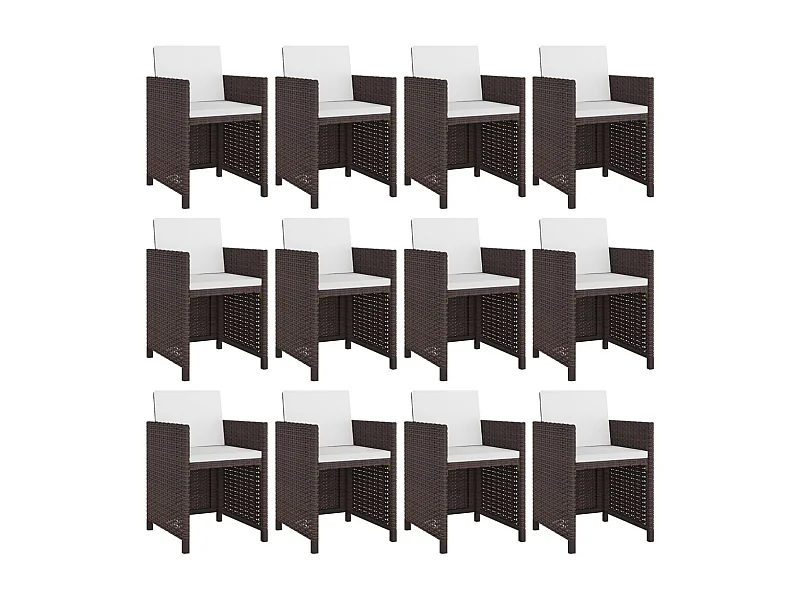 Myral  Ensemble à manger d'extérieur et coussins 13 pcs Résine tressée