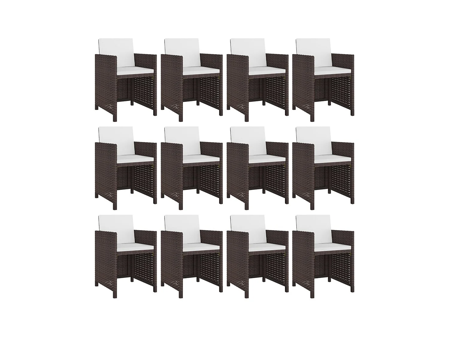 Myral  Ensemble à manger d'extérieur et coussins 13 pcs Résine tressée