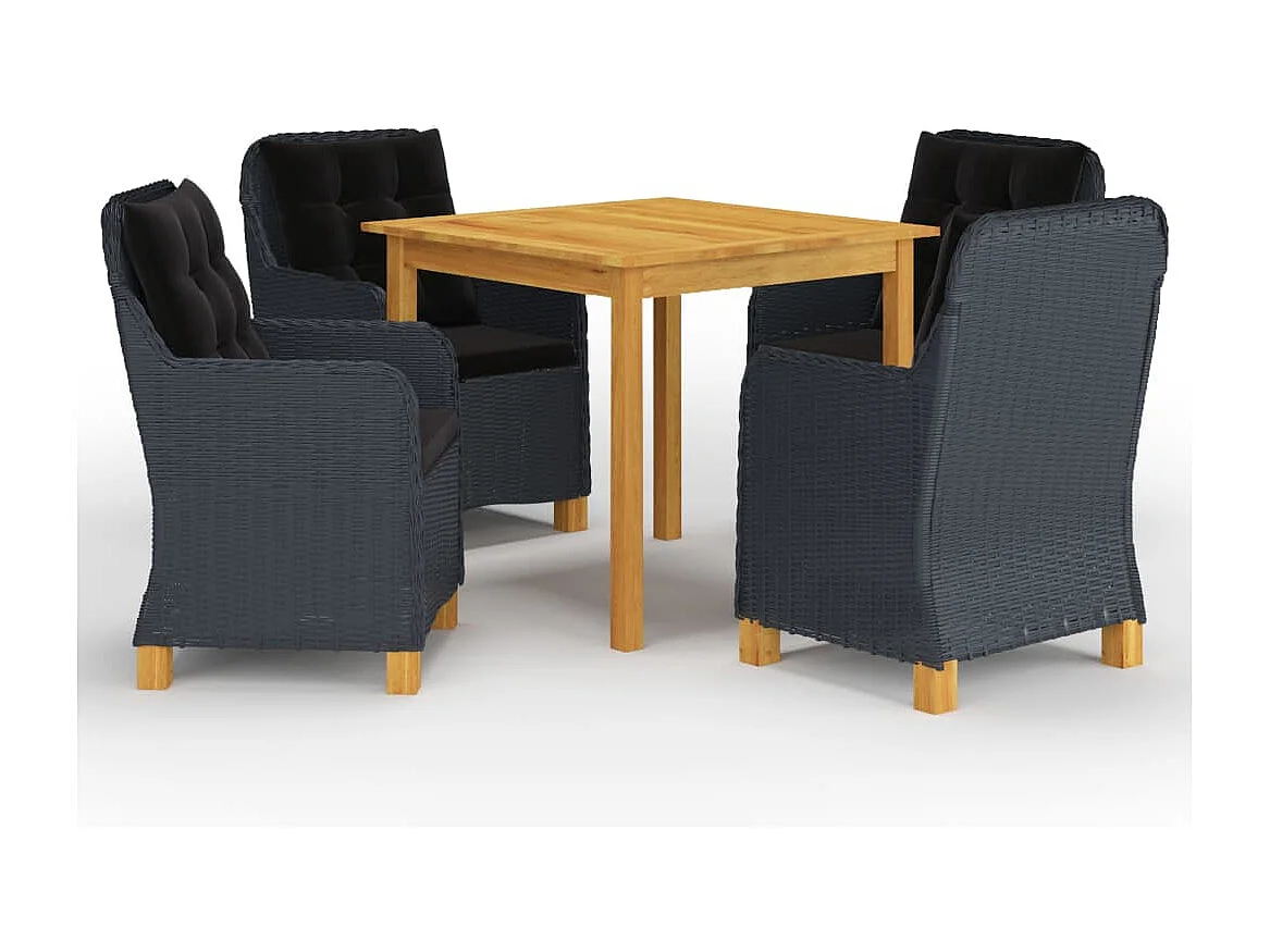 Svogerslev  Juego de comedor para jardín de 5 piezas gris oscuro