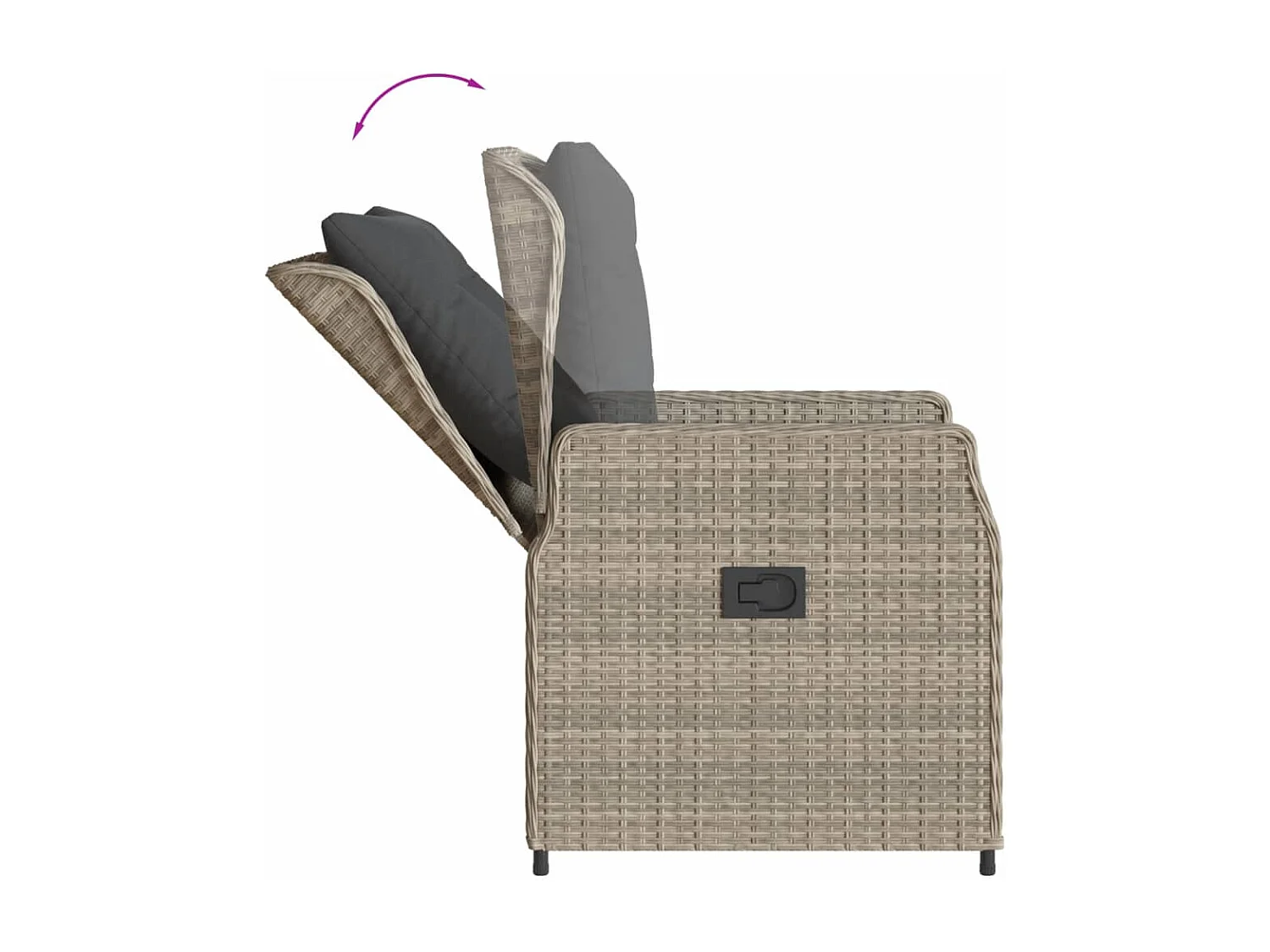 Zion  Ensemble à manger de jardin et coussins 9 pcs gris clair rotin