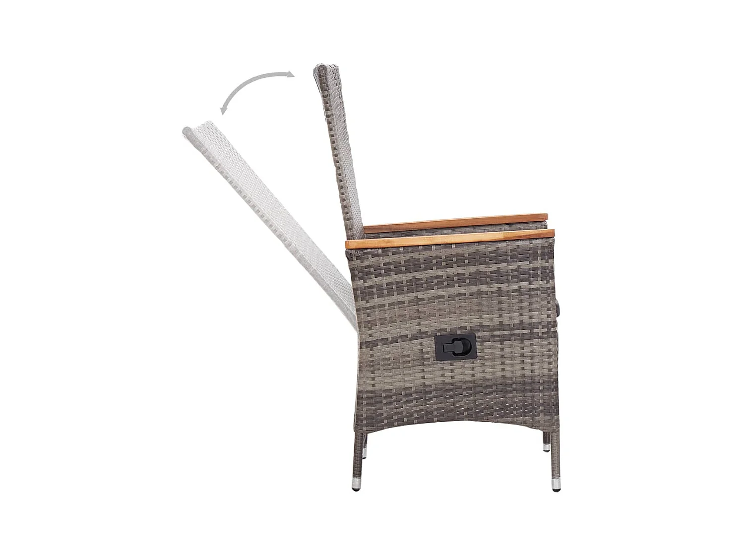 Serafino  Ensemble à manger de jardin avec coussins 3 pcs Gris