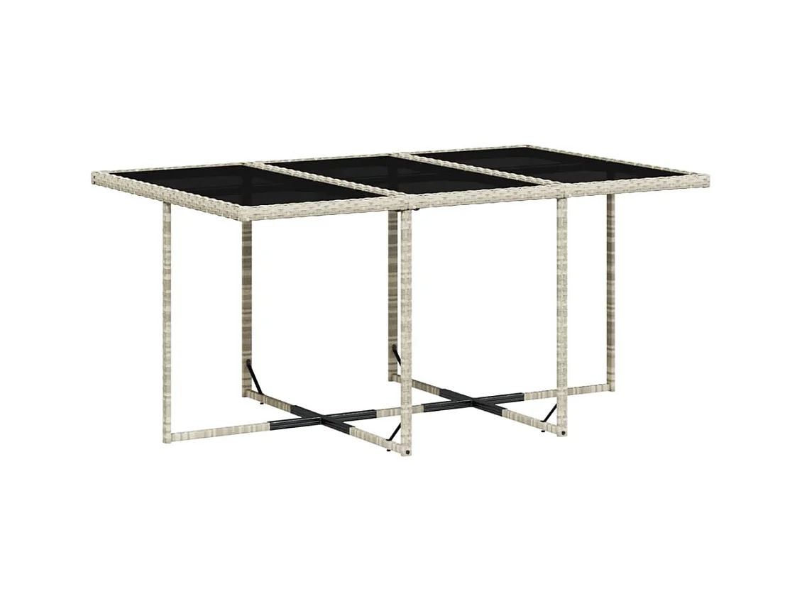 Jeroen  Ensemble à manger de jardin 11pcs avec coussins gris poly rotin