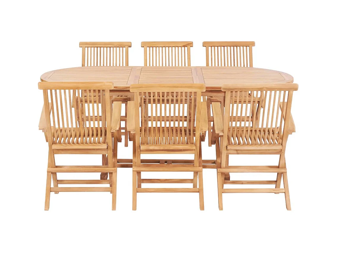 Ray Alan  Ensemble à manger d'extérieur 7pcs 150-200x100x75cm Teck massif