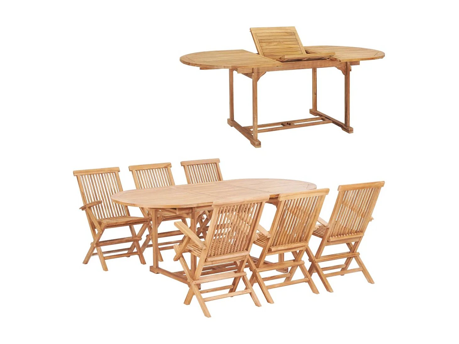 Ray Alan  Ensemble à manger d'extérieur 7pcs 150-200x100x75cm Teck massif