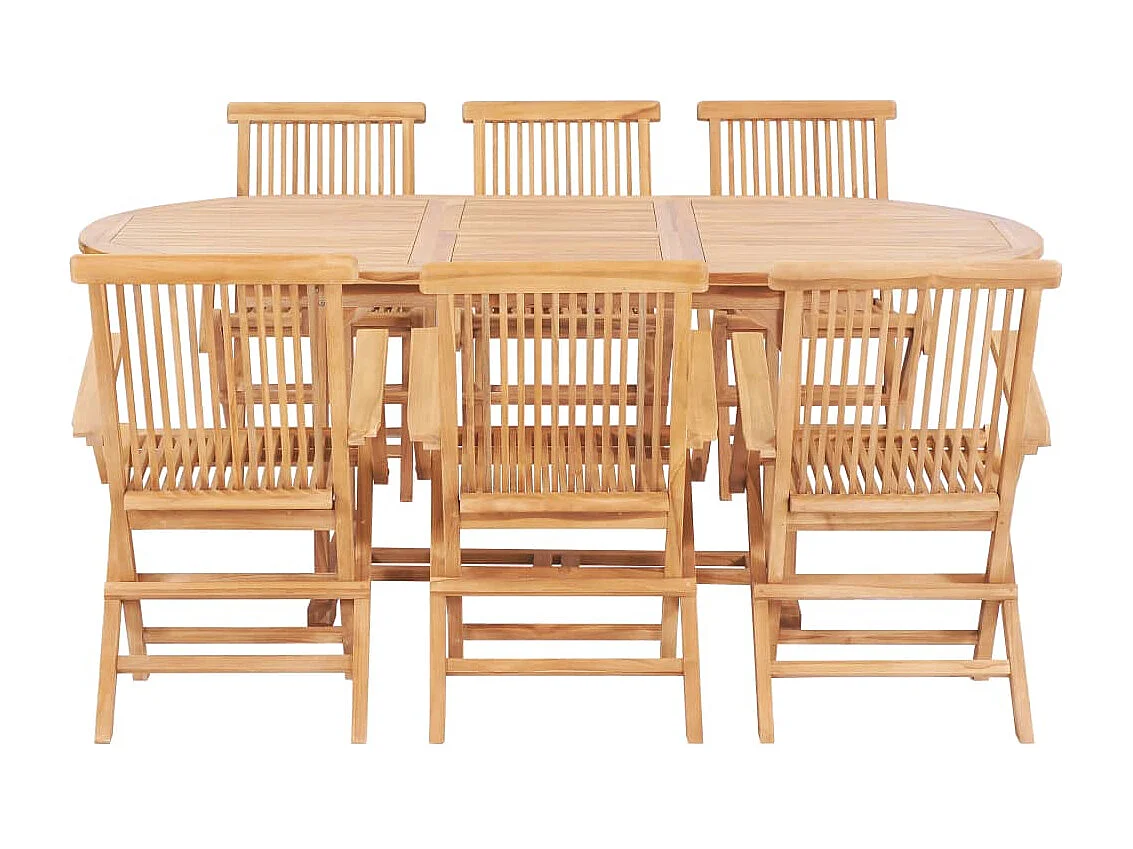 Ray Alan  Ensemble à manger d'extérieur 7pcs 150-200x100x75cm Teck massif