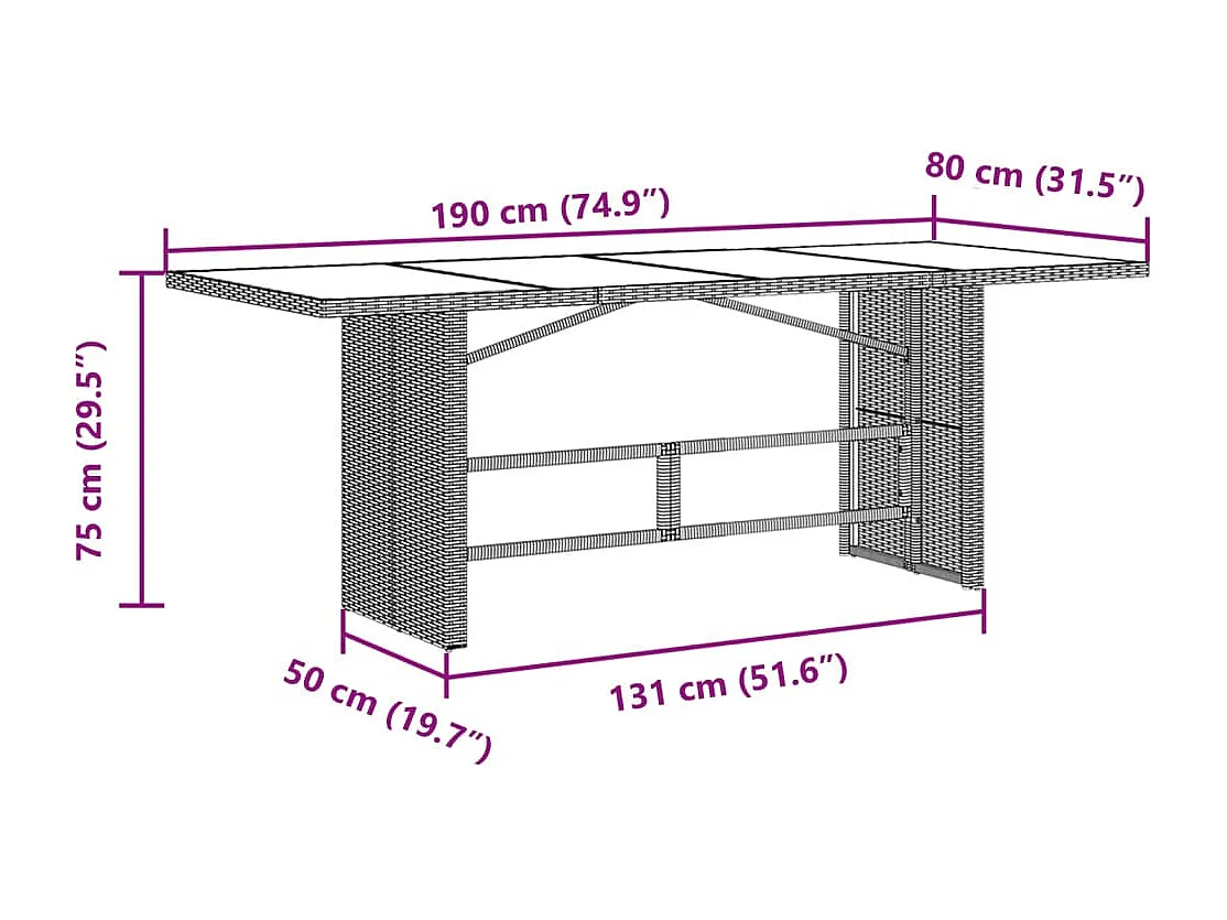 Garden Furniture -  Ensemble à manger de jardin coussins 7 pcs noir résine tressée