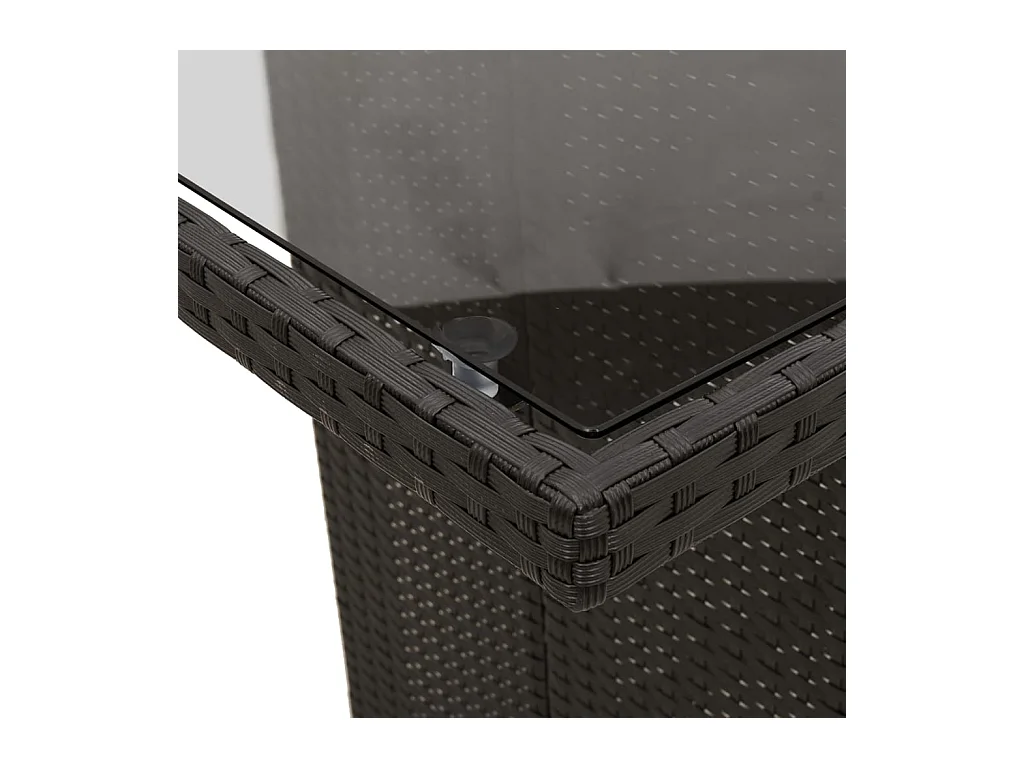 Garden Furniture -  Ensemble à manger de jardin coussins 7 pcs noir résine tressée