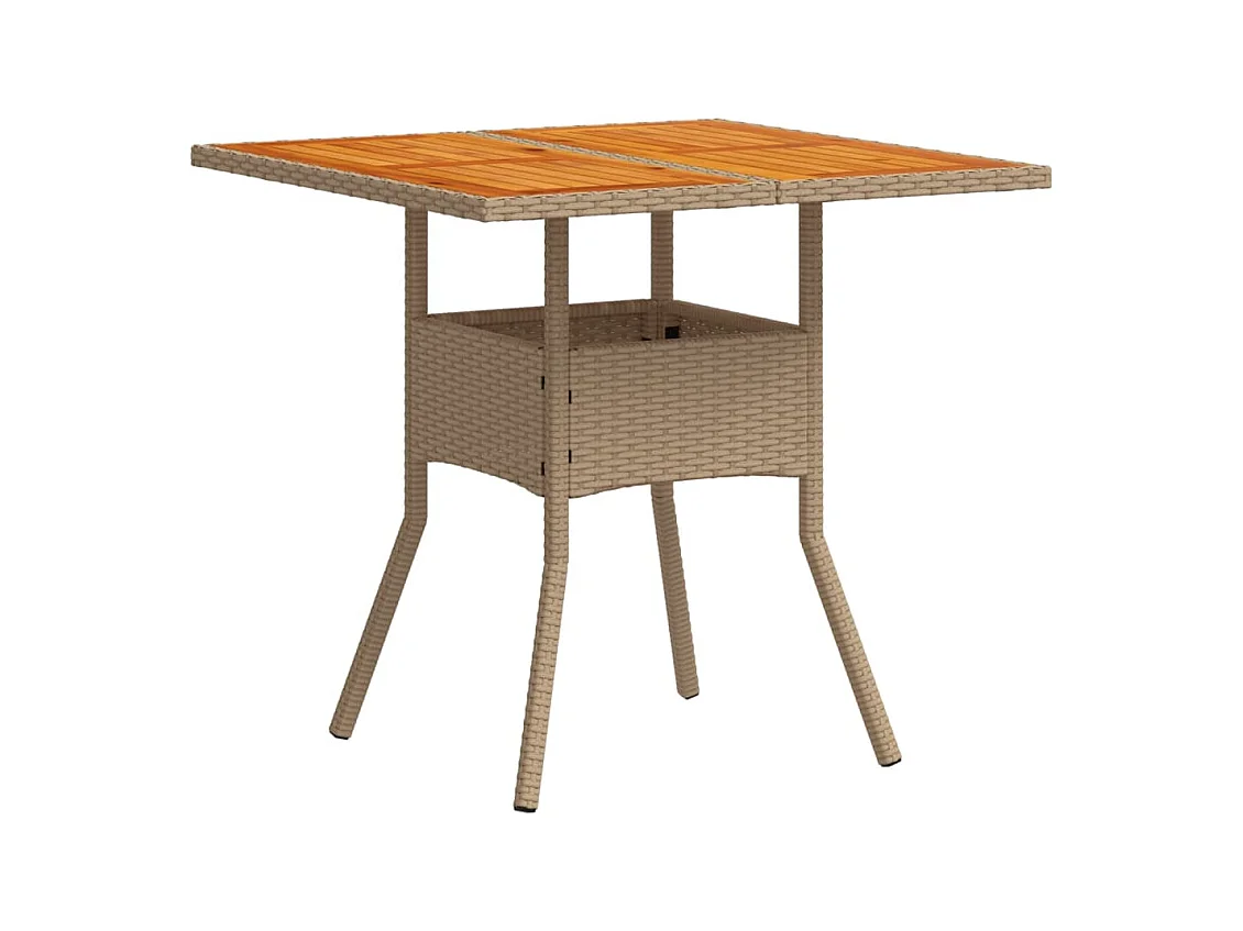 Motta Sant'Anastasia  Ensemble à manger de jardin et coussins 5pcs beige rotin acacia