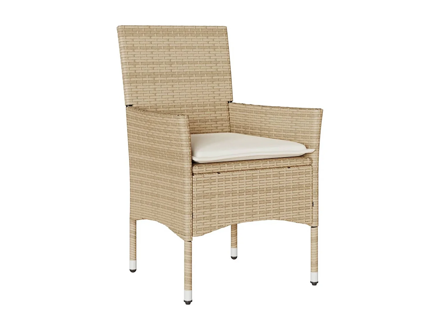 Motta Sant'Anastasia  Ensemble à manger de jardin et coussins 5pcs beige rotin acacia