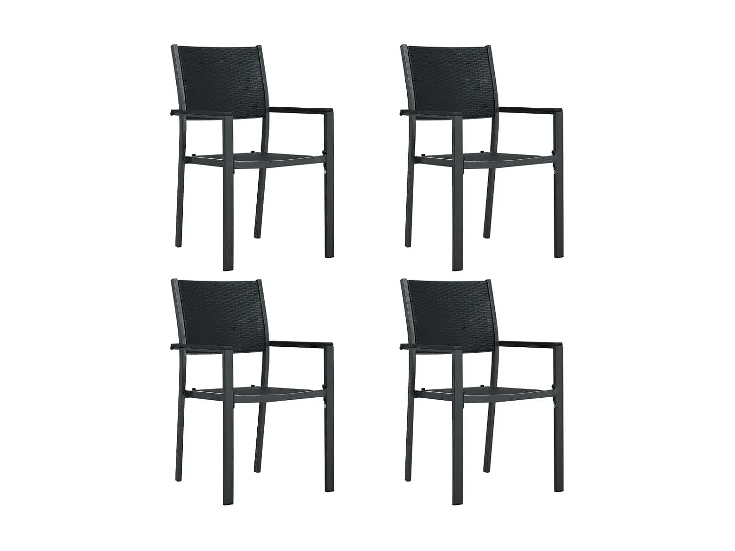 Ullira  Ensemble à manger de jardin 5 pcs Noir