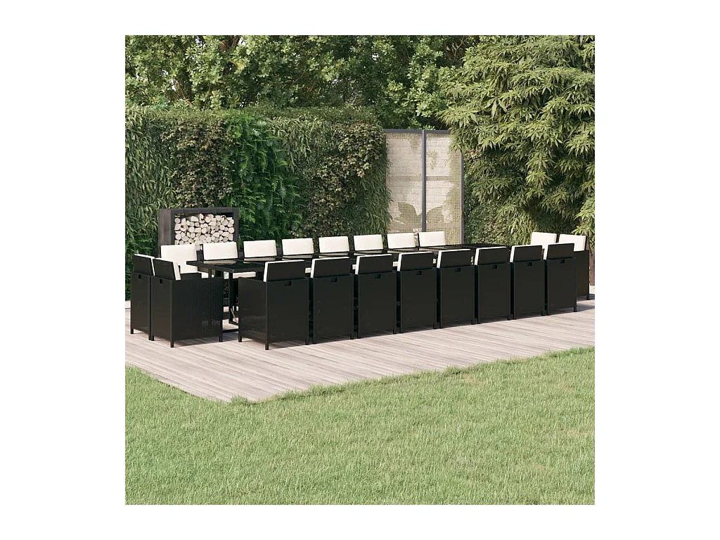 Browns Mills  21-delige Tuinset met kussens poly rattan zwart