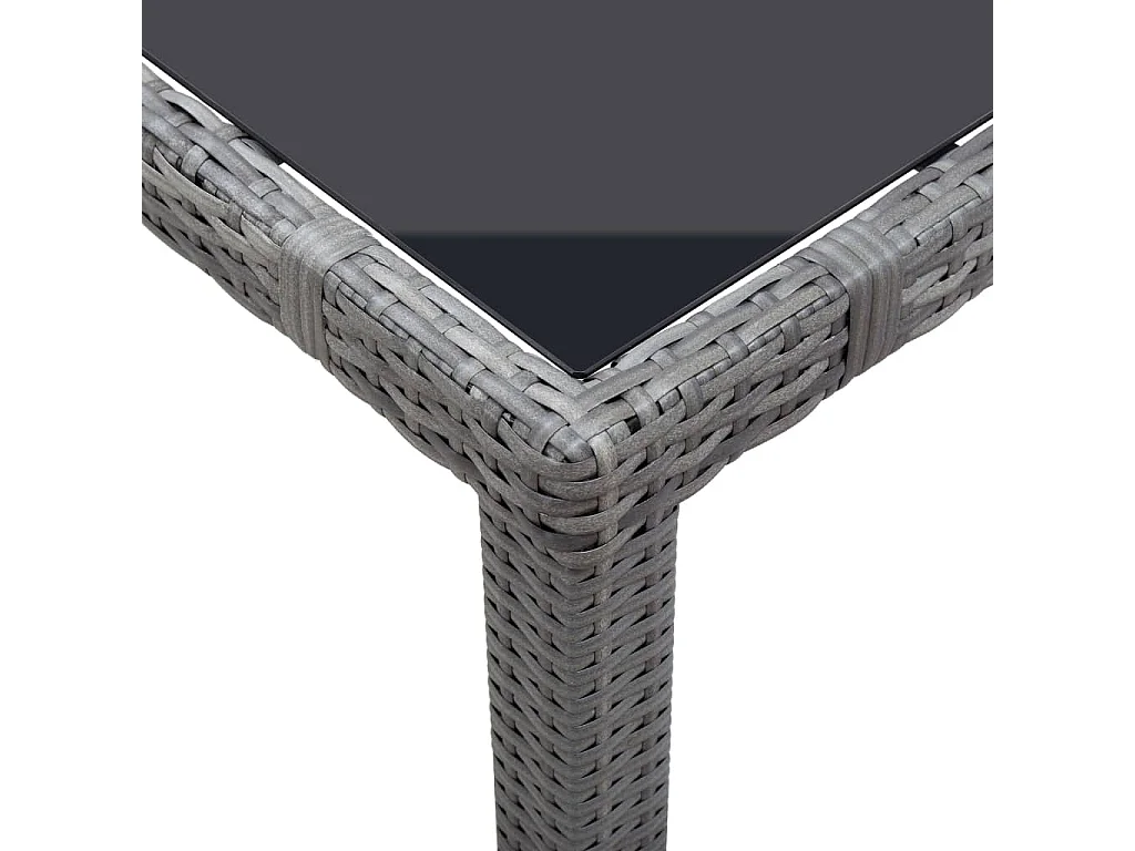 Worin  Ensemble à manger d'extérieur 9 pcs Résine tressée Gris