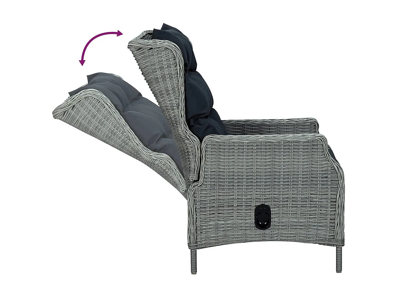 Mayra  Ensemble à manger de jardin 7 pcs Gris clair Résine tressée