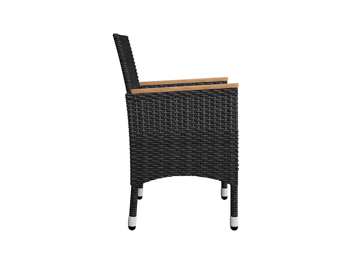 Claire-Célina  Ensemble à manger de jardin 3 pcs Noir