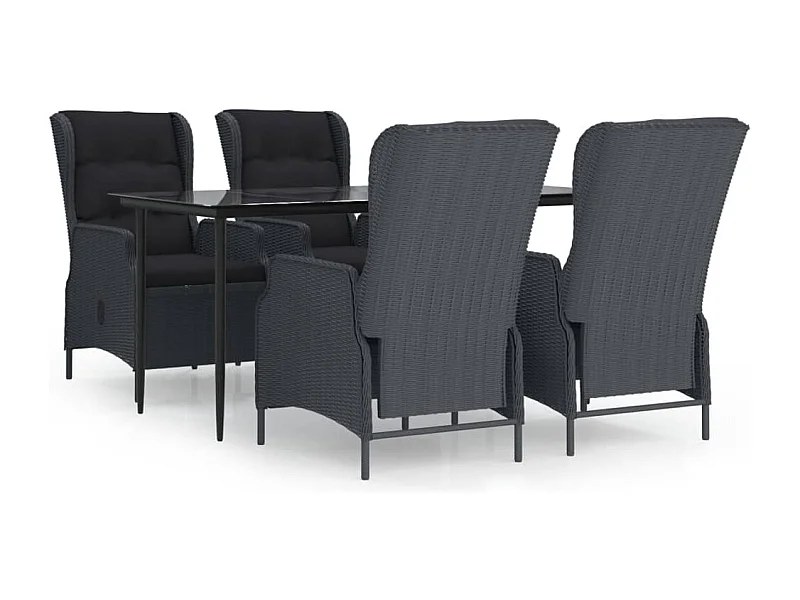 Mayra  5-delige Tuinset poly rattan donkergrijs