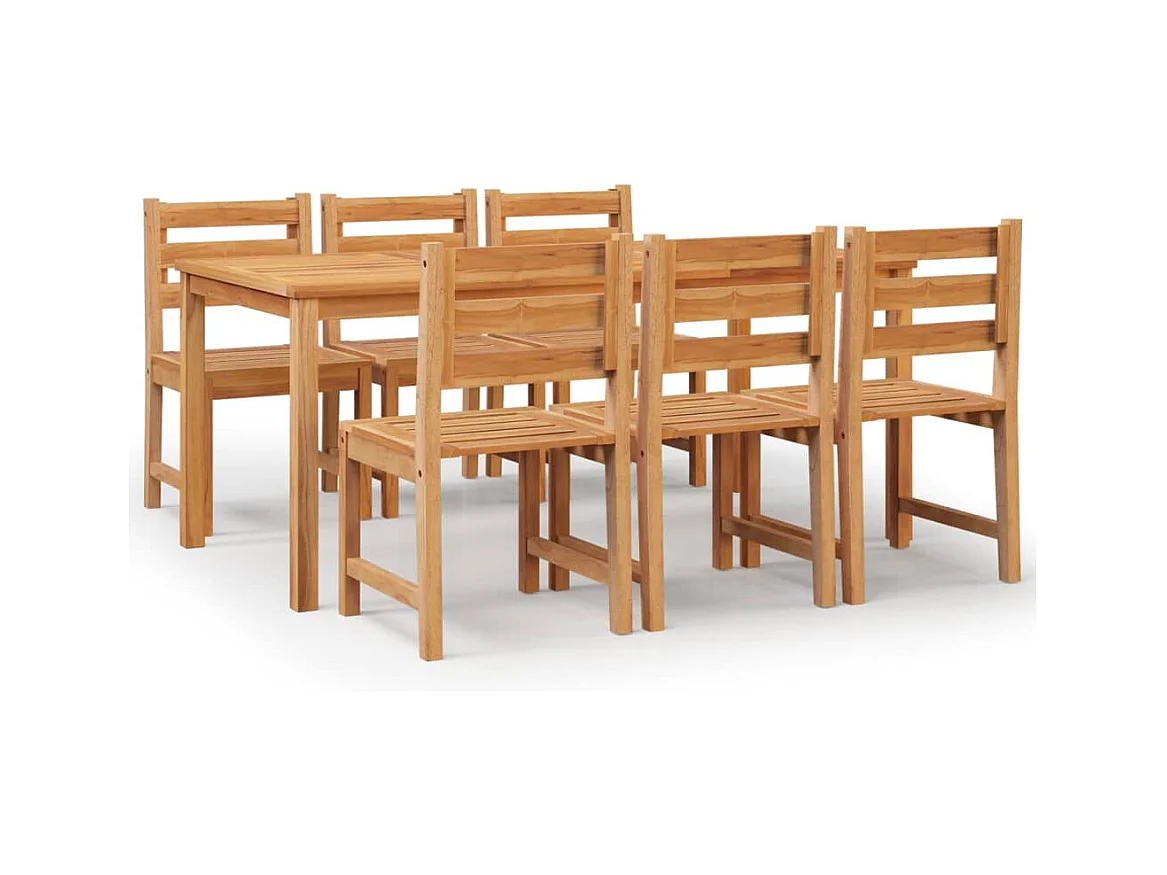 Addison Lee  Ensemble à manger de jardin 7 pcs Bois de teck solide