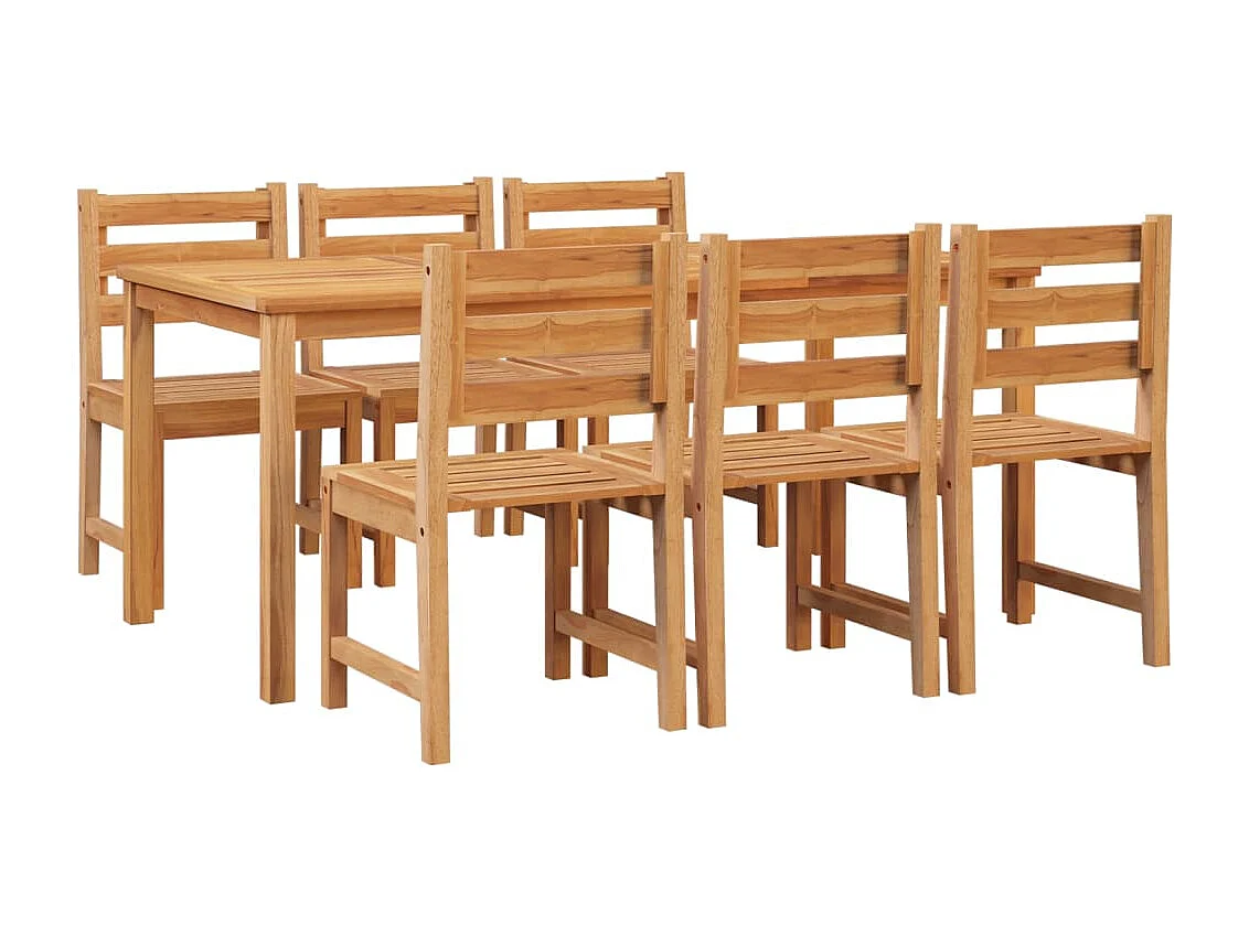 Addison Lee  Ensemble à manger de jardin 7 pcs Bois de teck solide