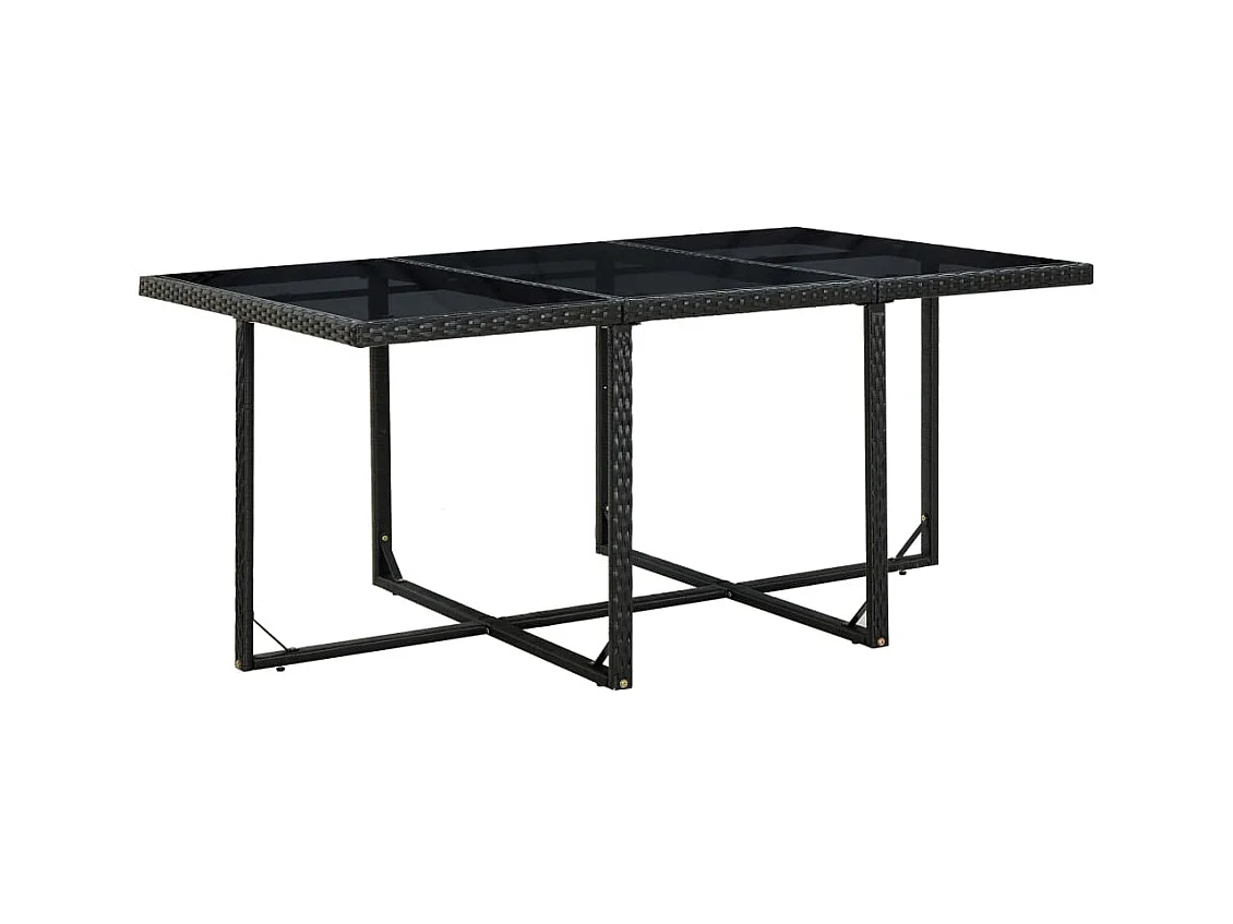 Kyllar  11-delige Tuinset met kussens poly rattan zwart