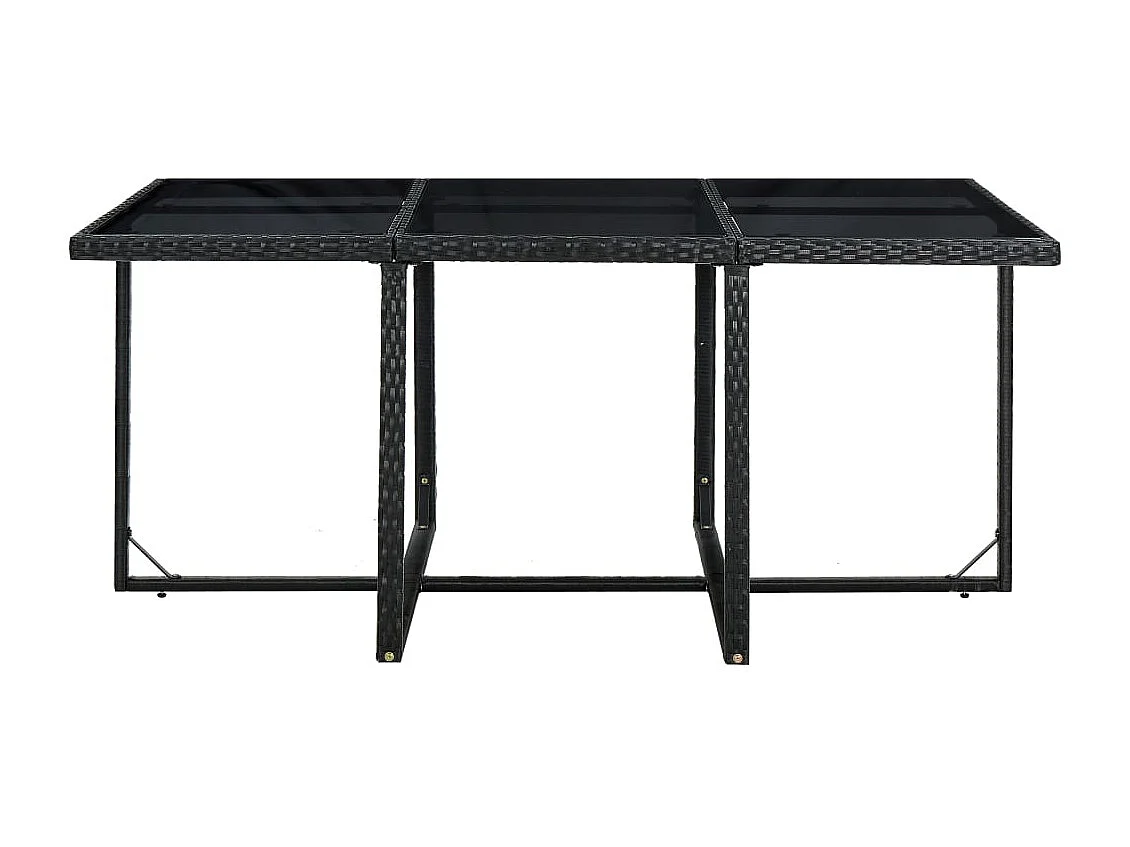 Kyllar  11-delige Tuinset met kussens poly rattan zwart