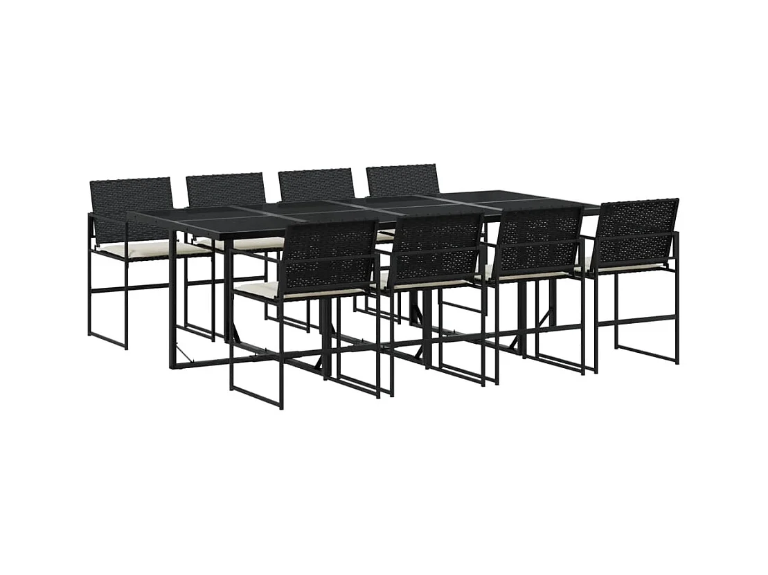 Antwerp  9-delige Tuinset poly rattan zwart