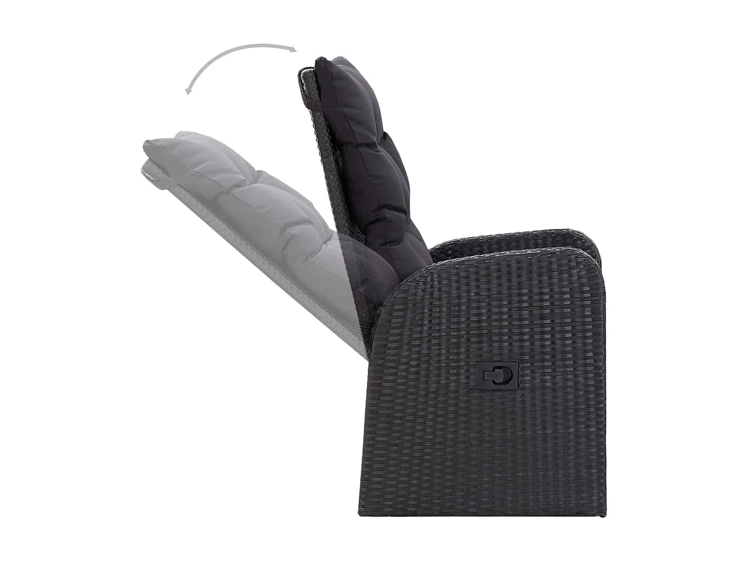 Mirella  Ensemble à manger de jardin avec coussins 3 pcs noir