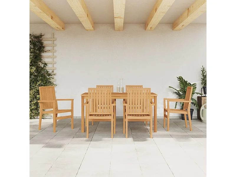 Garden Furniture -  Ensemble à manger de jardin 7 pcs Bois de teck solide
